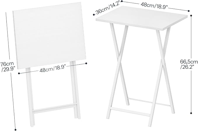 HOOBRO Folding TV Tray Tables, Industrial Snack Tables - Image 3