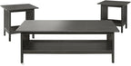 Classic Style Coffee Table and Two End Set Antique Gray Finish 3Pc Occasional - Image 6