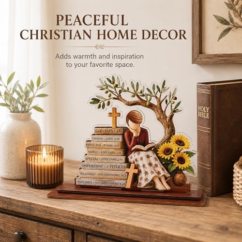Religious Gifts for Women, God Says I Am Bible Verse Desk Decor for Her - Image 5