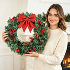 16 Inch Christmas Wreath for Front Door Artificial Christmas Wreath by Unknown