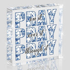 Blue Room Decor, Inspirational Christian Gifts for Women, Blue Floral Chinoiserie Dorm Bathroom Room Decoration, Office Decor for Women, Acrylic Office Desk Accessories Wall Art Sign-Pray through it by Unknown