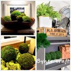 BYHER Moss Balls, 18 PCS Decorative Balls for Centerpiece Bowls - 6pcs 3.2" Natural Dried Balls+ 12pcs 2" Green Moss Balls Vase Bowl Filler (Set of 18) - Image 3