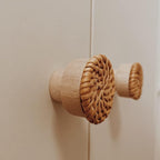 6pc Boho Rattan Knobs for Dresser, Cabinet; Handmade Boho Wicker Woven - Image 5