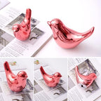 Notakia Pink Bird Figurines Set of 2 Small Bird Statues Home Decor - Image 6