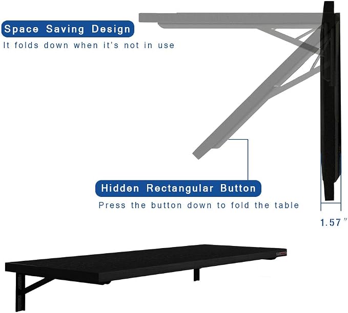 Need Fold Wall Mounted Table Folding Workbench Length 47.2" Width 20" Perfect - Image 5