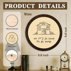 CFFJLHN Rustic Farmhouse Wall Art Decor, Oh It's So Good to Be Home Motivational Neutral Minimalist Round Hanging Wall Decor for Home Bedroom Living Room, 10x10 Inch - Image 7