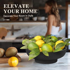 YMXYJM Decorative Resin Bowl, Large Fruit Bowl, Artificial Stone Black - Image 3