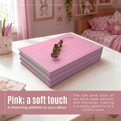Decorative Linen Book Set – Set of 3 Extra Large Real Books | Coffee Table & Shelf Mantle Decor | Modern Home Decoration | Guest Book Journals | Extra Large Journals (Pink) - Image 7