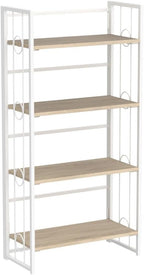 4NM No Assembly 4 Tiers Folding Bookshelf, 47.2" H Foldable Storage Shelves - Image 5