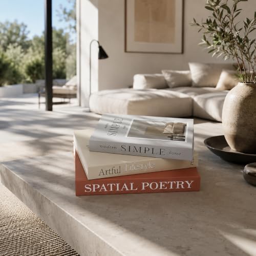 3 PCS Faux Decorative Books for Home Decor-Coffee Table Books Decor-Aesthetic Fake/Faux Books (Natural Spaces Artful Simple) - Image 2