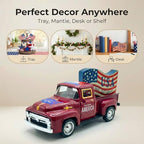 Patriotic Vintage Metal Truck Decor, 5.7-Inch USA Flag Pickup Accent - Image 4