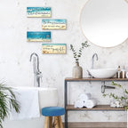 4 Pieces Beach Wall Decor Ocean Bathroom Decor With Bible Verses Wooden Christian Farmhouse Sign for Home Religious Prayer Wall Art for Living Room Office Bedroom Bathroom(Beach,10x4") - Image 3