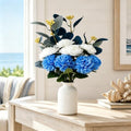 Artificial Flower Bouquet with Vase,Fake Flowers Peony Mums Eucalyptus by RVROVIC