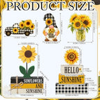 11 Pcs Sunflower Table Centerpiece Decorations, Wooden Stacked Sign - Image 4