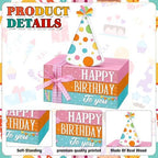 Geelin 4 Pcs Happy Birthday Table Decoration Wooden Book Stack Sign - Image 4