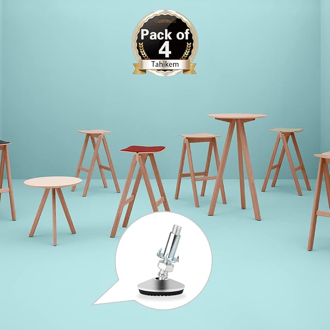 4 Set M10 Swivel Adjustable Leveling Feet, Heavy Duty Height Adjuster Furniture - Image 3