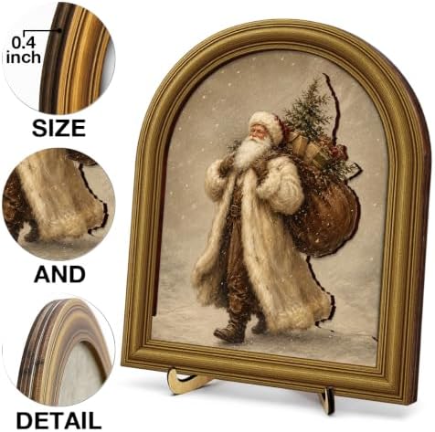 Christmas Decor Vintage Winter Santa Claus Wall Art Sign Table Decor - Image 3