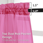 Hot Pink Sheer Curtains 90 Inches Long 2 Panels - Image 3