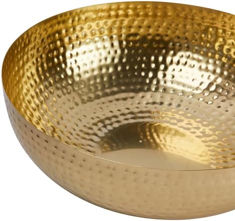 Creative Co-Op Round Hammered Metal Serving and Mixing Bowl, Gold Finish - Image 6