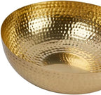 Creative Co-Op Round Hammered Metal Serving and Mixing Bowl, Gold Finish - Image 6