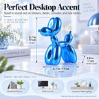 Blue Balloon Dog, Animal & Modern Sculpture, Preppy & Office Gold Decor, Small Figurines - Image 3