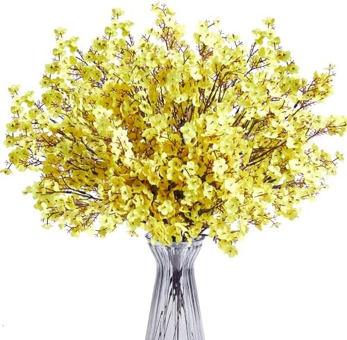 SITUMEIZI 6Pcs Yellow Artificial Baby's Breath Flowers 19.3 Inch Silk Gypsophila Bundles Real Touch Fake Flowers for Wedding, Home Decor, Fall Centerpieces DIY Floral Arrangement by SITUMEIZI