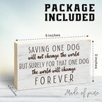 Dog Theme Wooden Block Sign - Saving The Dog Change The World - Rustic 5"X3" Pine Wood Plaque, Home & Garden Decor, Housewarming Gift For Friends, Desk & Tabletop, Shelf Accessories - A16 - Image 2