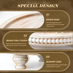 EOSAHR Beaded Round Display Riser for Bathroom Sink Decor, Light Natural - Image 6