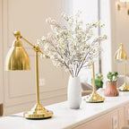 Sggvecsy Artificial Cherry Blossom Flowers 4 Pcs Faux Cherry Blossom Stems Faux Silk Cherry Blossom Branches 41’’ Fake Flowers Long Stems for Vase Arrangements Home Wedding Table Decor (White) - Image 2