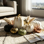 Pumpkin Decor, Set of 2 Decorative Pumpkins, Thanksgiving Decor - Image 6