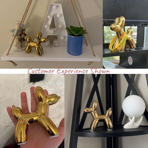 Notakia Gold Balloon Dog Figurine Ceramic Statue Modern Home Decor Accent - Image 4