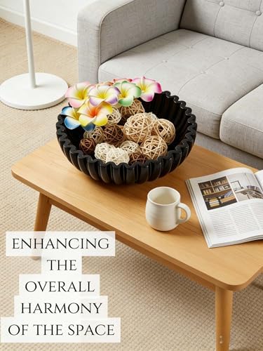 Ruffle Decor Large Decorative Bowl,fruit bowl kitchen stone bowl,bowl decor,Trendy home decor large Stylish Key Bowl for Entry Table - Image 3