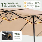Aoxun 8-Piece Patio Table and Chairs Set & 15ft Patio Umbrella - Image 8