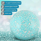 MDLUU 4" Decorative Orbs, Mosaic Sphere Balls, Centerpiece Balls for Bowls, Vases, Dining Table Decor, Pack of 3 (Teal Blue) - Image 4