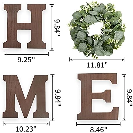 Pinkpum Wood Home Sign with Eucalyptus Wreath for O Home Decor Wall Decor - Image 2