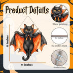 Black Cat Halloween Decor Door Hanging Sign for Front Door Porch Wall Decor Welcome Sign for Haunted House Halloween Party Outdoor Indoor Decorative Signs - Image 2