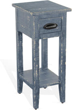 Sunny Designs Marina Farmhouse Mahogany Wood Chair Side Table in Ocean Blue by Sunny+Designs