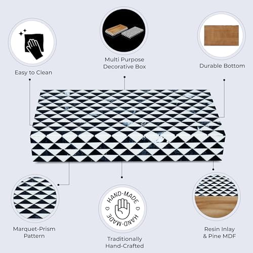 Handicrafts Home Black Large Photo Memory Storage Box with Lid, 12x6x2 In - Image 3
