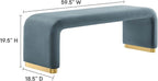 Modway EEI-6734-BRA-CAB Koda Performance Velvet Waterfall Long Bench, Brass - Image 3