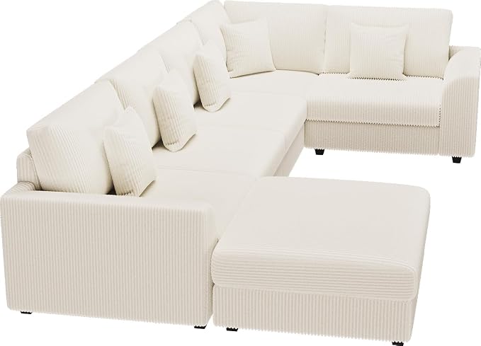 146" Modular Sectional Sofa, Oversized U Shaped, Convertible Sleeper Sofa - Image 11
