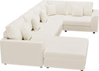 146" Modular Sectional Sofa, Oversized U Shaped, Convertible Sleeper Sofa - Image 11