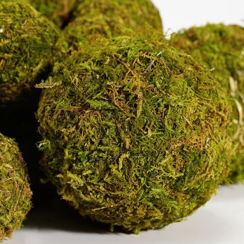 USMOLA 18-Piece Moss Balls Set - 6 Large 3.2" & 12 Small 2" Artificial Moss Decor for Bowls, Vases | Handmade Natural-Look Decorative Filler Balls for Home Centerpieces, Tabletop Decor (Sunlit Green) - Image 6
