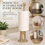 WallCharmers Gold Giraffe Paper Towel Holder & Metal Toilet Paper Stand - Image 7