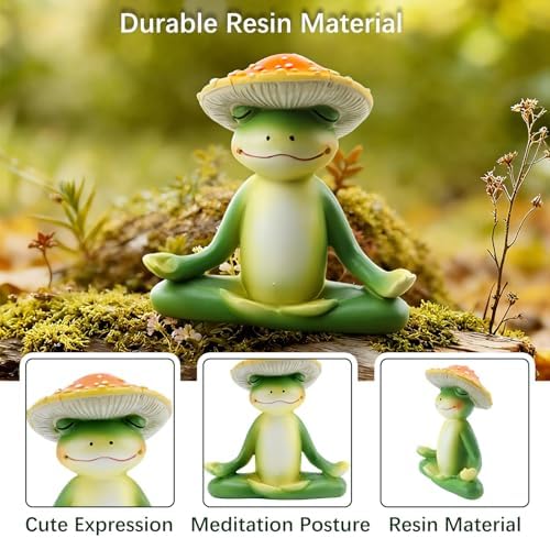Mushroom Decor, Cute Resin Mushroom Statue, Home Garden Decor - Image 3