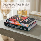 MESMOS Decorative Books for Shelves, Coffee Table Decor Faux Books for Decoration, Works as Hidden Storage Box, Magnetic Closure, Linen Texture, Packaged in Aesthetic Fake Book (Music & Pop Culture) - Image 2