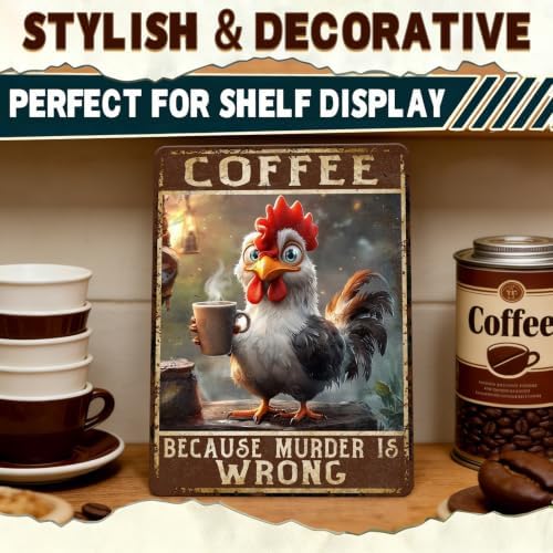 Chicken Metal Signs Rooster Kitchen Wall Decor 12x8 Inch - Image 5