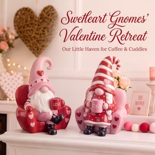 Wesiti 2 Pcs Valentine Gnome Figurines, 4.33 Inch Resin Decor for Tabletop - Image 5