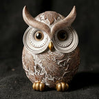 Smadeer Owl Statue and Figurine for Home Decor Accents Adorable Owl for Shelf Bookshelf Bedroom Living Room Office Table Desk Modern Decorations Animal Sculpture for Birds Lovers - Image 3