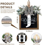 Ultra Large 14'' Last Name All Year Round Front Door Wreath with 26 Initial Letter Welcome Sign All Seasons Eucalyptus Garland and Bow Wreaths for Front Door Porch Farmhouse Decoration (J) - Image 4
