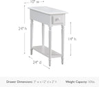 Leick Home Coastal End Table, Solid Wood, 1 Drawer, Bottom Display Shelf - Image 3